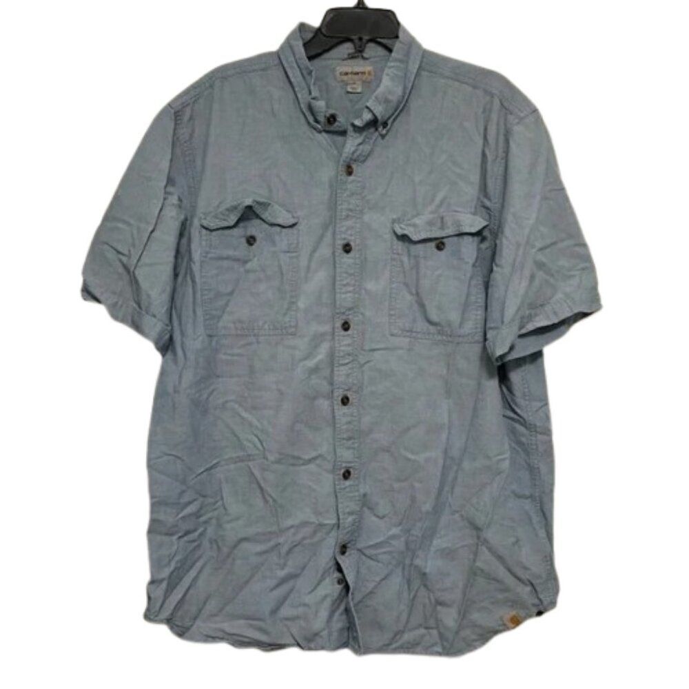 Carhartt Men's Blue Button-Up Shirt XL